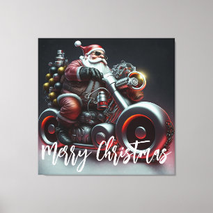 Toile Père Noël Biker