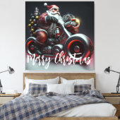 Toile Père Noël Biker (Insitu(Chambre))