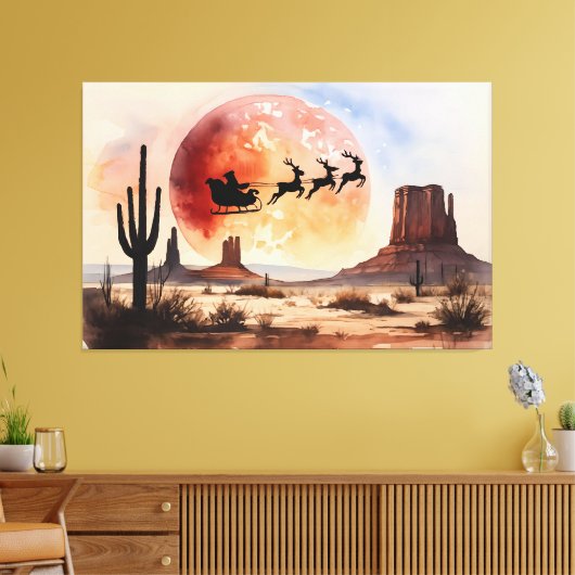 Toile Père Noël Desert Ride - Noël occidental (Insitu(Salon))