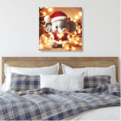 Toile Père Noël Elephant Plush avec lumières de vacances (Insitu(Chambre))
