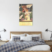 Toile Père Noël et Ange avec lanterne (Insitu(Chambre))