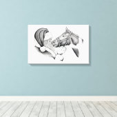 Toile Père Noël et Paint Horse pour Noël (Insitu (Plancher de Bois))