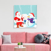 Toile Père Noël et Snowman (Insitu(Salon))