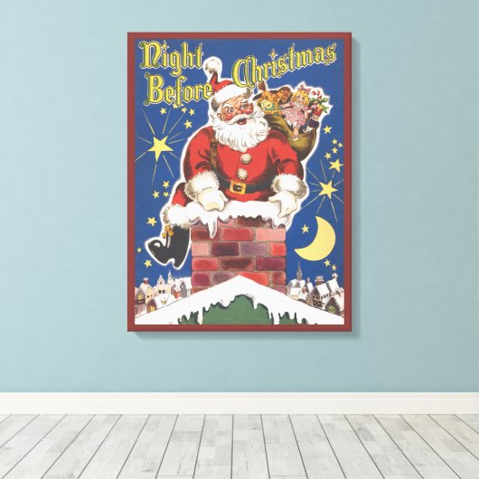 Toile Père Noël vintage, Cette Nuit Avant Noël (Insitu (Plancher de Bois))