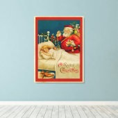 Toile Père Noël vintage et enfants (Insitu (Plancher de Bois))