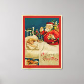 Toile Père Noël vintage et enfants (Recto)