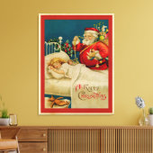 Toile Père Noël vintage et enfants (Insitu(Salon))