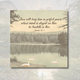 Toile Perfect Peace Isaiah 26:3 Vintage Lake Scene