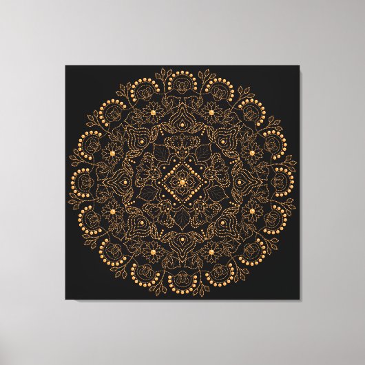 Toile Perle d'or Faux Mandala (Recto)