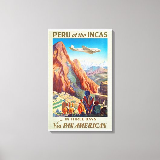 Toile Pérou de l'affiche Vintage voyage Incas (Recto)