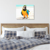 Toile Perroquet coloré sur le sable blanc (Insitu(Chambre))