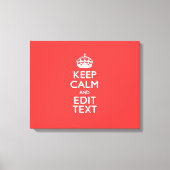 Toile Personalisé KEEP CALM Votre texte dans le corail (Recto)