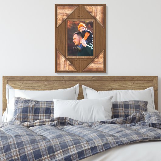 Toile Personalized 3D Rustic Wood Pattern Frame (Insitu(Chambre))