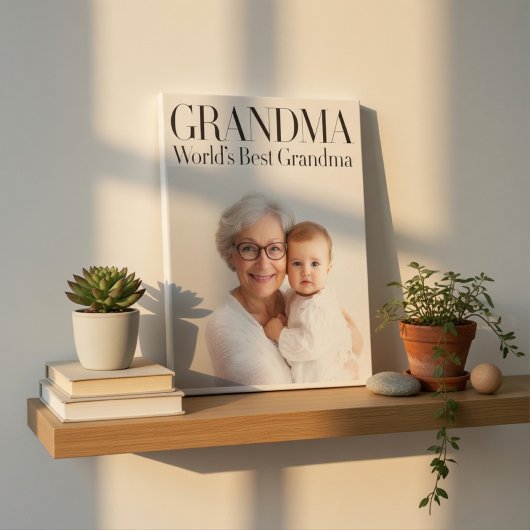 Toile Personalized Photo Gift | World's Best Grandma