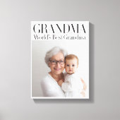 Toile Personalized Photo Gift | World's Best Grandma (Recto)