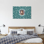 Toile Personalized Photo with Pearls Circle on Teal (Insitu(Chambre))