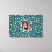 Toile Personalized Photo with Pearls Circle on Teal (Recto)