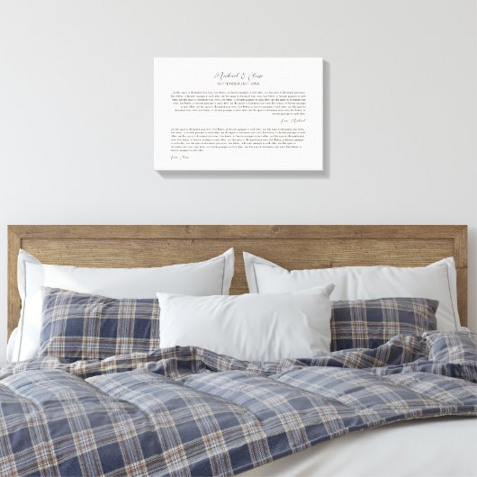 Toile Personalized Wedding Vows Keepsake (Insitu(Chambre))