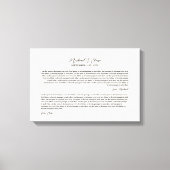 Toile Personalized Wedding Vows Keepsake (Recto)