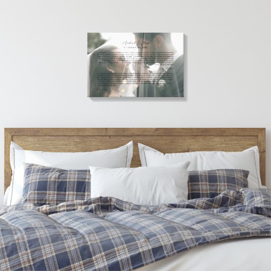 Toile Personalized Wedding Vows Photo Keepsake (Insitu(Chambre))