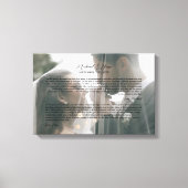 Toile Personalized Wedding Vows Photo Keepsake (Recto)