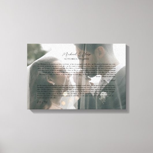 Toile Personalized Wedding Vows Photo Keepsake (Recto)
