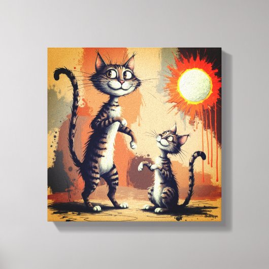 Toile Personnages de chat mignons Art (Recto)