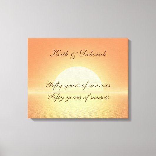 Toile Personnalisable 50e Anniversaire d'or (Recto)