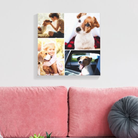 Toile Personnalisation Cute Pet Chien Chat Famille Photo (Insitu(Salon))