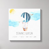 Toile Personnalisé Baby Boy Birth Stats Photo Canvas (Recto)