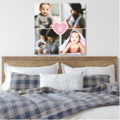 Toile Personnalisé Monogramme Famille Photo Collage Coeu (Insitu(Chambre))