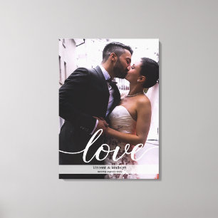 Toile Personnalisé Newlyweds Mariage Photo Love script