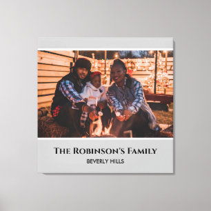 Toile Personnalisé votre photo dans un cadre gris avec d