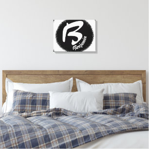 Toile personnalisée avec lettre B de monogramme pe