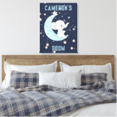 Toile personnalisée Éléphant bébé pêche 4 étoiles (Insitu(Chambre))