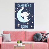 Toile personnalisée Éléphant bébé pêche 4 étoiles (Insitu(Salon))