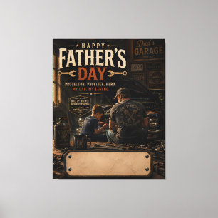 Toile personnalisée pour papa mécanicien