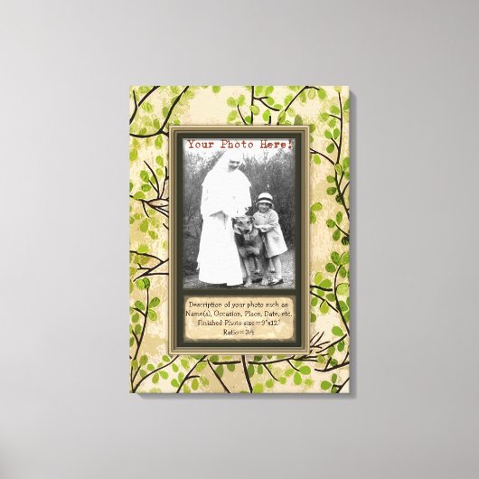 Toile Personnaliser Portrait dans Branches Printemps Fau (Recto)