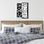 Toile Persuasion linéaire I : Abstrait noir et blanc (Insitu(Chambre))