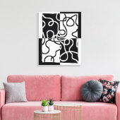 Toile Persuasion linéaire II : noir et blanc Abstrait (Insitu(Salon))