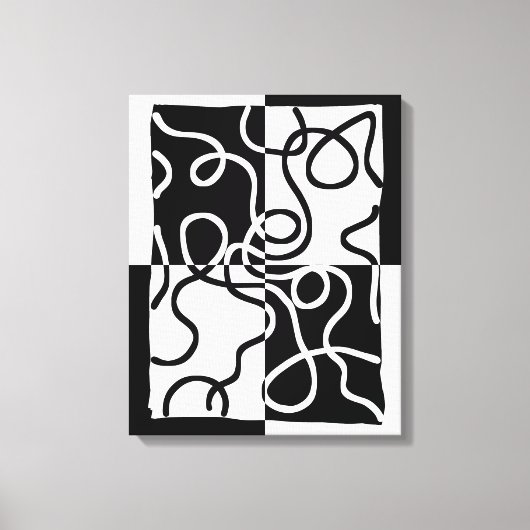 Toile Persuasion linéaire II : noir et blanc Abstrait (Recto)