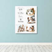 Toile Pet Dog Memorial Marble 4 Photo Collage (Insitu (Plancher de Bois))