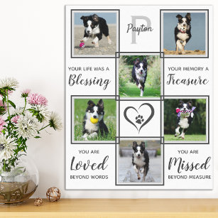 Toile Pet Memorial Marble 6 Chien photo Collage