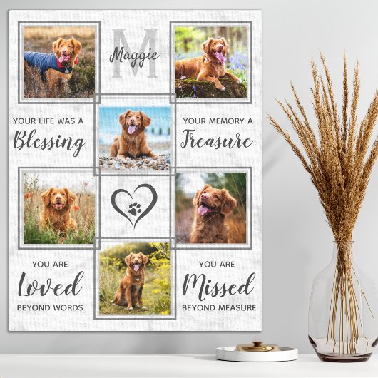 Toile Pet Memorial Unique Chien Photo Collage