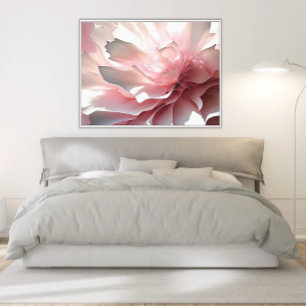Toile Pétales de fleurs Abstraites en rose, gris et blan