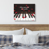 Toile Pétales Roses Rouges Sur Piano (Insitu(Chambre))