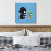 Toile Petit bonsaï d'arrosage Ninja en bleu (Insitu(Chambre))
