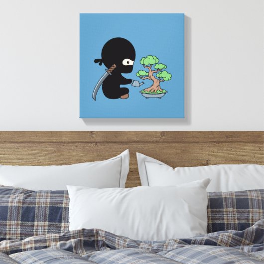Toile Petit bonsaï d'arrosage Ninja en bleu (Insitu(Chambre))