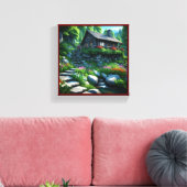 Toile Petit Cabine dans la forêt Surcultivé par le feuil (Insitu(Salon))