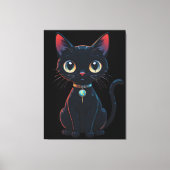 Toile Petit Chat Noir Effrayant (Recto)